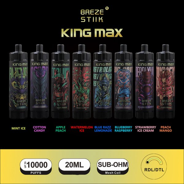 Breze 10000 Puffs,Breze Stiik 10000 Puffs,Breze Stiik Kingmax 10000 Puffs,Breze Stiik Kingmax 10k Puffs,DISPOSABLE VAPE