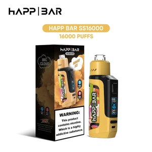 Happ Bar Ss 16000 Puffs, happ 16000 puff , Dtl Vape , Screen Display ,Rechargeable ,E Cigarette ,Disposable Vape