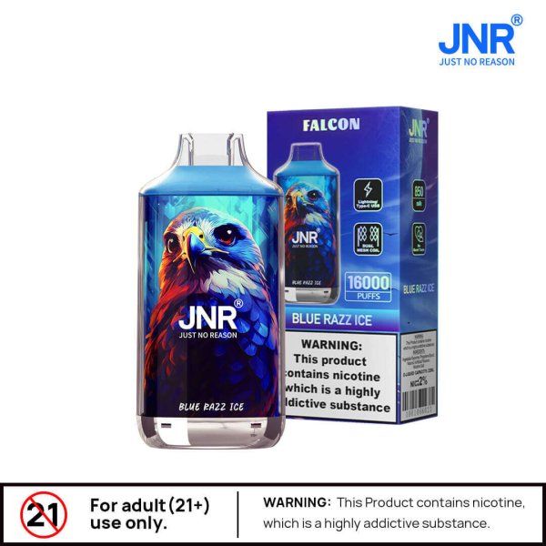 ​​JNR FALCON 16k puffs vape – dual mesh coil,dual charging ports ,Type C & Lightning included Disposable Vape​​