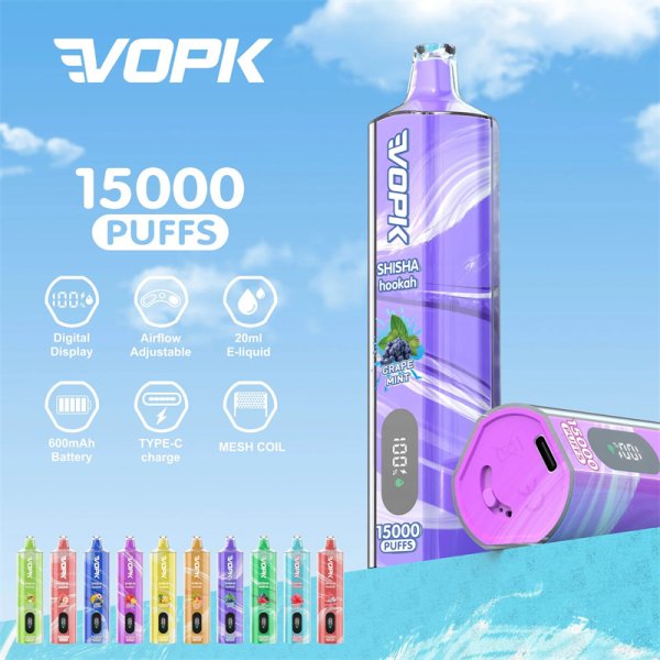 DISPOSABLE VAPE,PUFF,Vopk Shisha 15000 puff,Vopk vapes