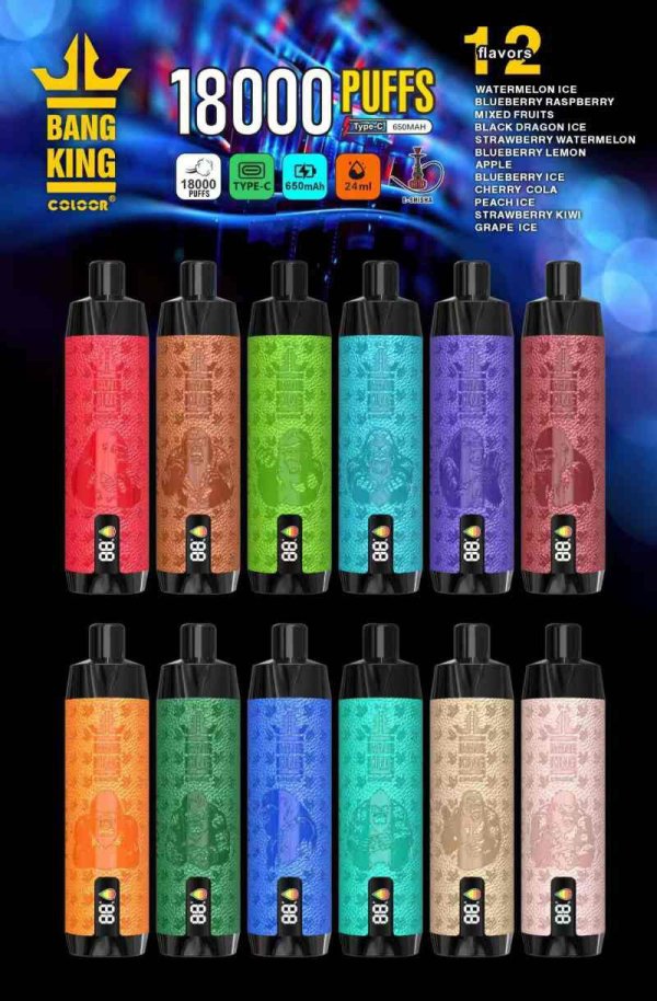 Bang King 18000 Puffs,Bang King 18000 Puffs disposable vape,disposable electronic cigarette,DISPOSABLE VAPE,PUFF