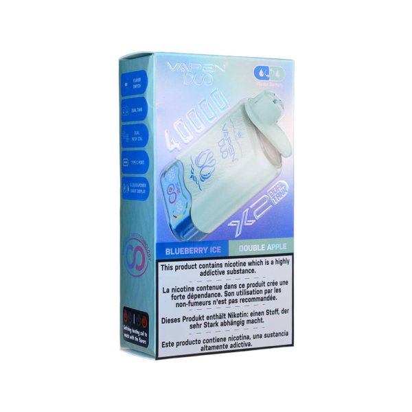 VAPEN Duo Twins 40k Puffs Vape BLUEBERRY ICE&DOUBLE APPLE1