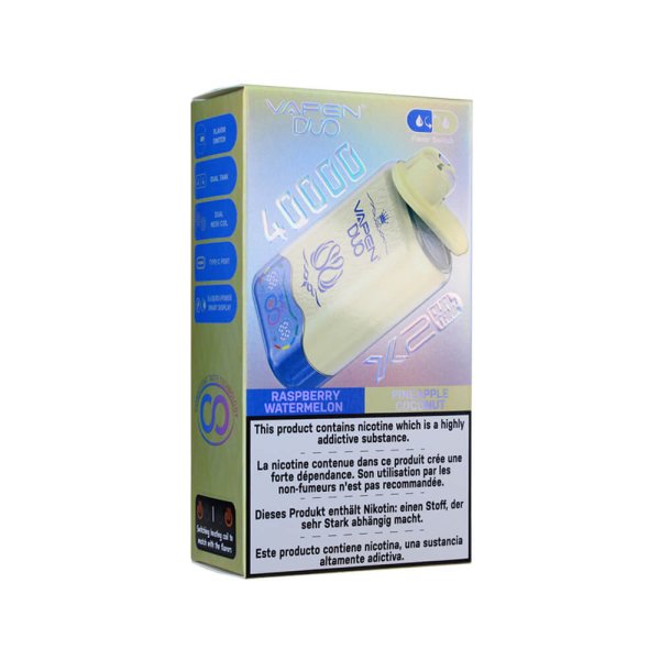 VAPEN Duo Twins 40k Puffs Vape RASPBERRY WATERMELON&PINEAPPLE COCONUT1