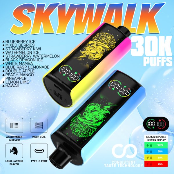 VAPEN SKYAIK30000 rgb collor light e-liquid&battery display smart disposable vape