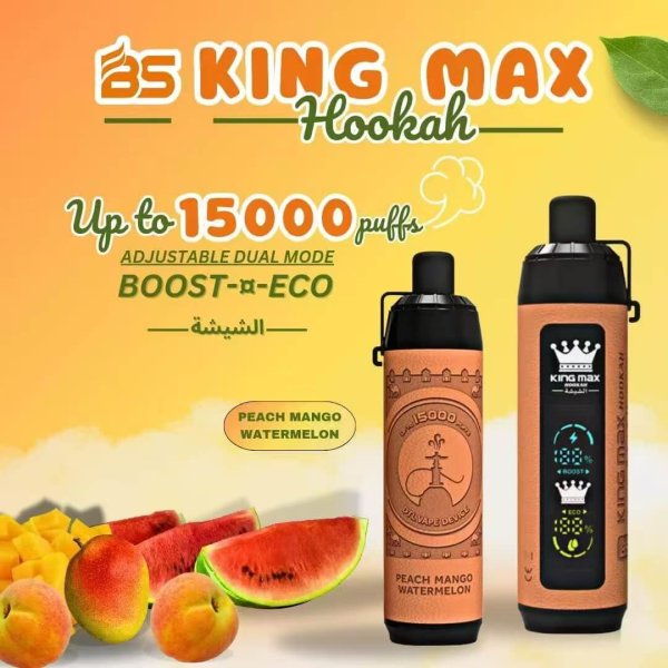 breze-stiik-kingmax-hookah-15000-vape-peach-mango-watermelon