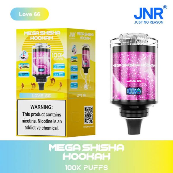 JNR MEGA SHISHA HOOKAH 100K puff disposable vape love 66