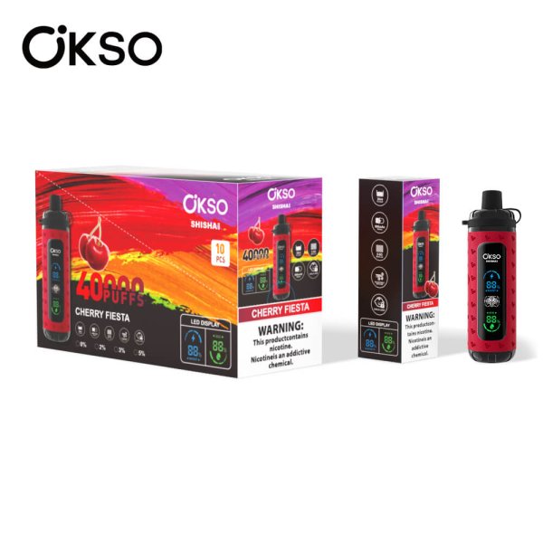 OKSO SHISHA MAX 40K dtl disposable vape 00cherry fiesta