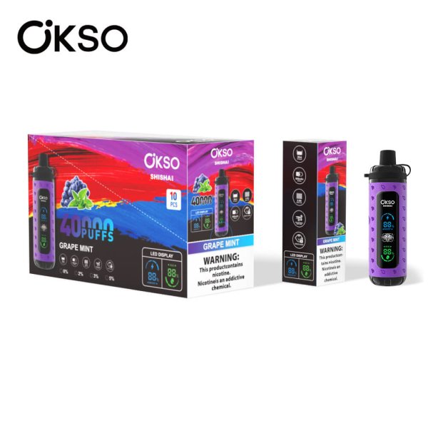 OKSO SHISHA MAX 40K dtl disposable vape 00grape mint