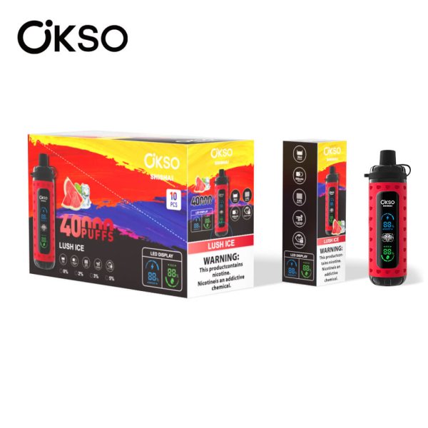 OKSO SHISHA MAX 40K dtl disposable vape 00lush ice