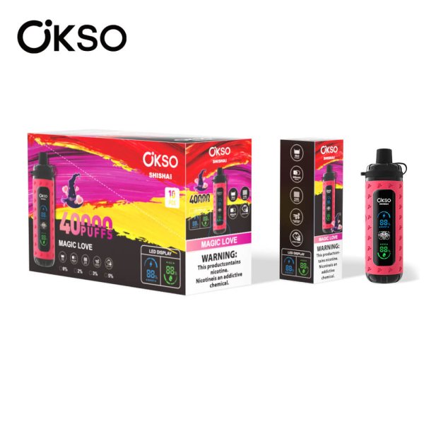 OKSO SHISHA MAX 40K dtl disposable vape 00magic love