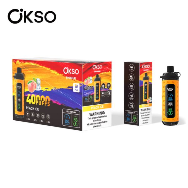 OKSO SHISHA MAX 40K dtl disposable vape 00peach ice