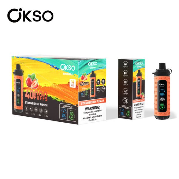 OKSO SHISHA MAX 40K dtl disposable vape 00strawberry punch