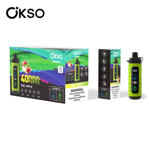 OKSO SHISHA MAX 40K dtl disposable vape 00two apple