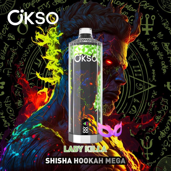 OKSO shisha hookah mega 50k dtl shisha disposable vape BLUEBERRY RASPBERRY CHERRY LADY KILLA