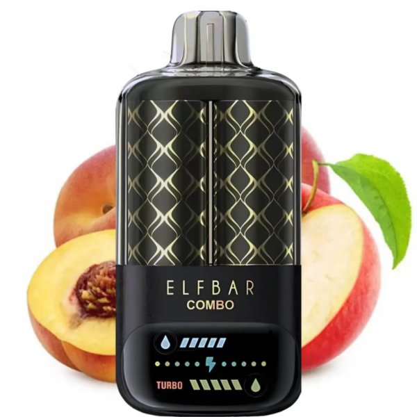 elfbar combo 25k puff disposable vape apple & juicy peach