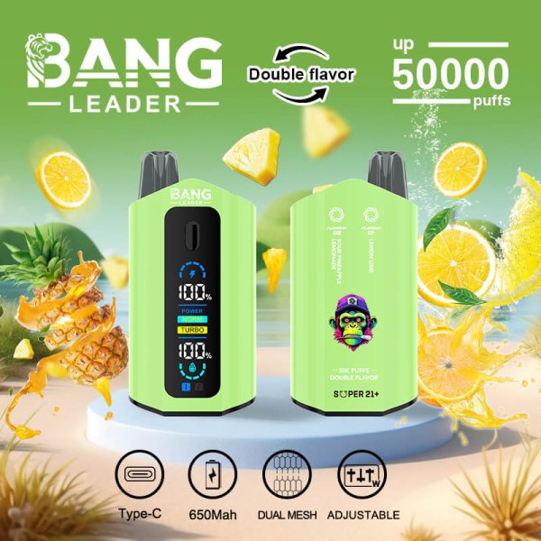 BANG LEDER 50K puffs dual flavors vape lemon lime sour pineapple lemonade
