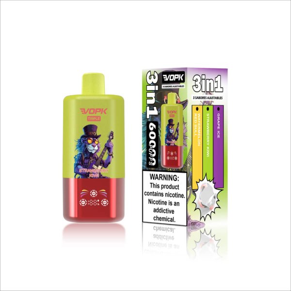 VOPK TRIPLE 60K puffs vape grape ice strawberry kiwi watermelon red bull