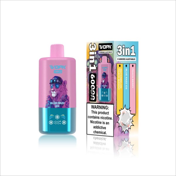 VOPK TRIPLE 60K puffs vape peach berry blue razz ice watermelon peach mango