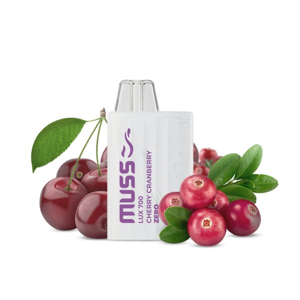 muss lux 700 puffs disposable cherry cranberry zero
