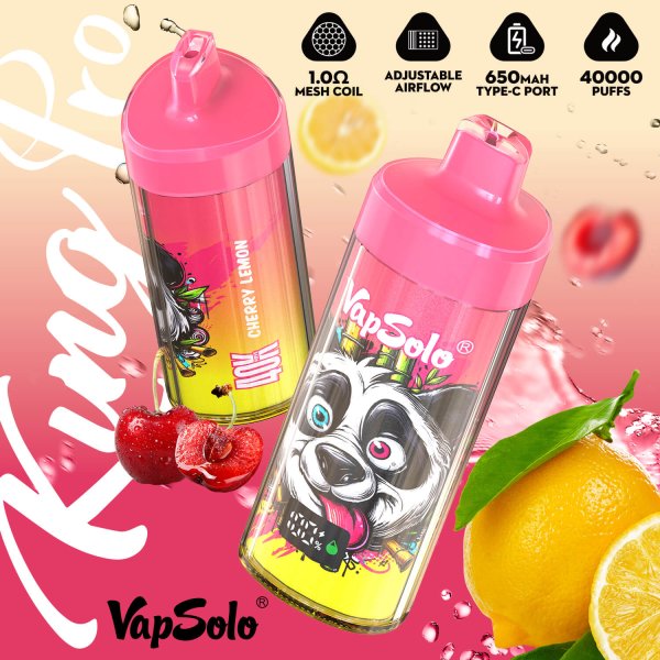 VAPSOLO SUPER PRO 40K puffs vape cherry lemon