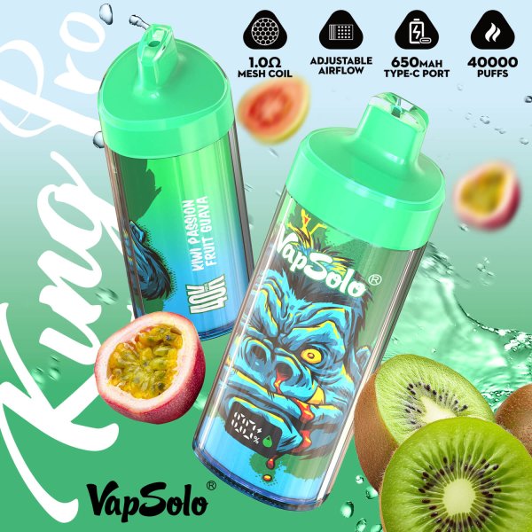 VAPSOLO SUPER PRO 40K puffs vape kiwi passion fruit guava